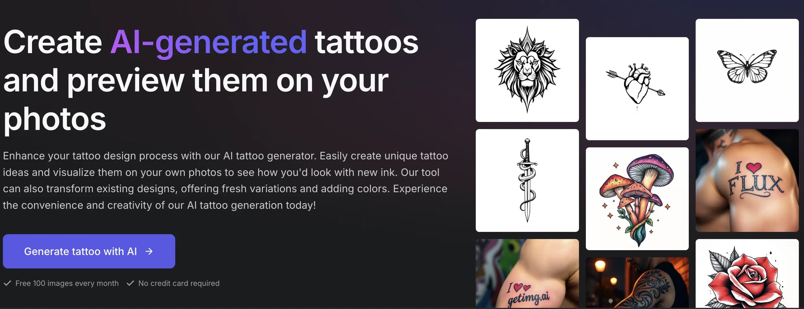 Getimg AI Tattoo Generator screenshot