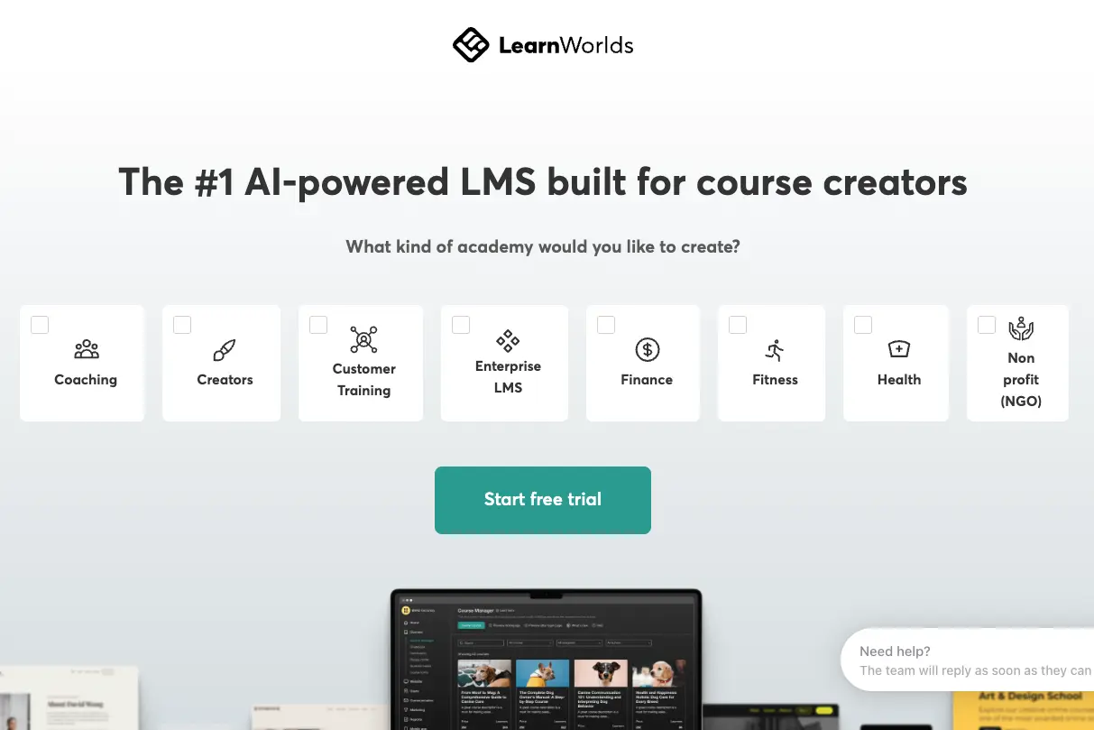 LearnWorlds screenshot