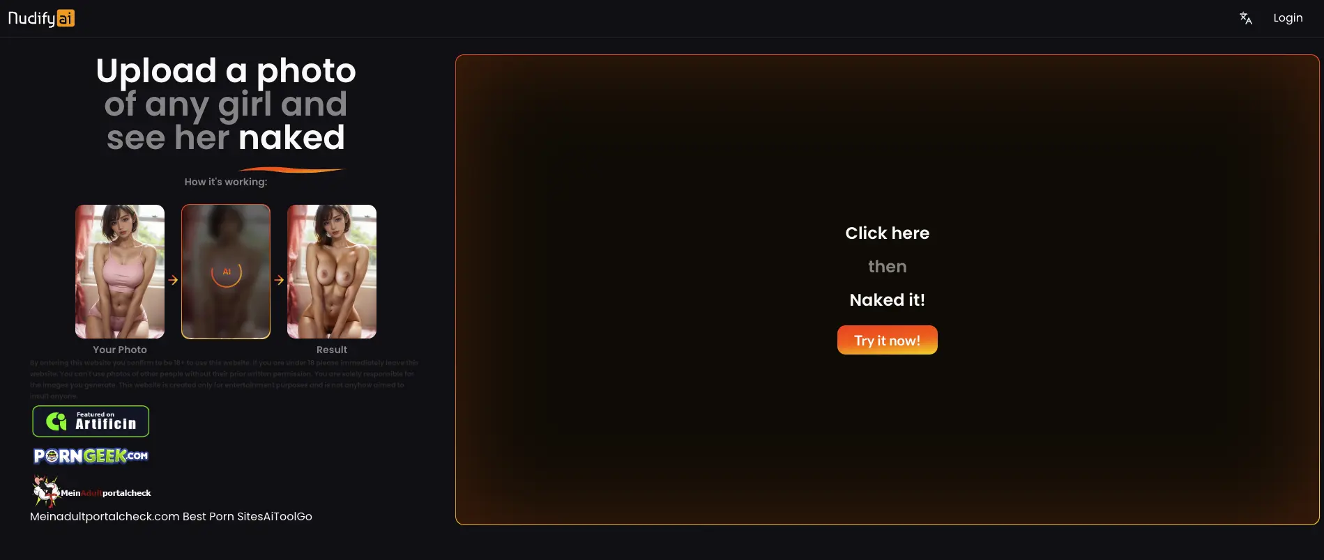 Nudify AI screenshot