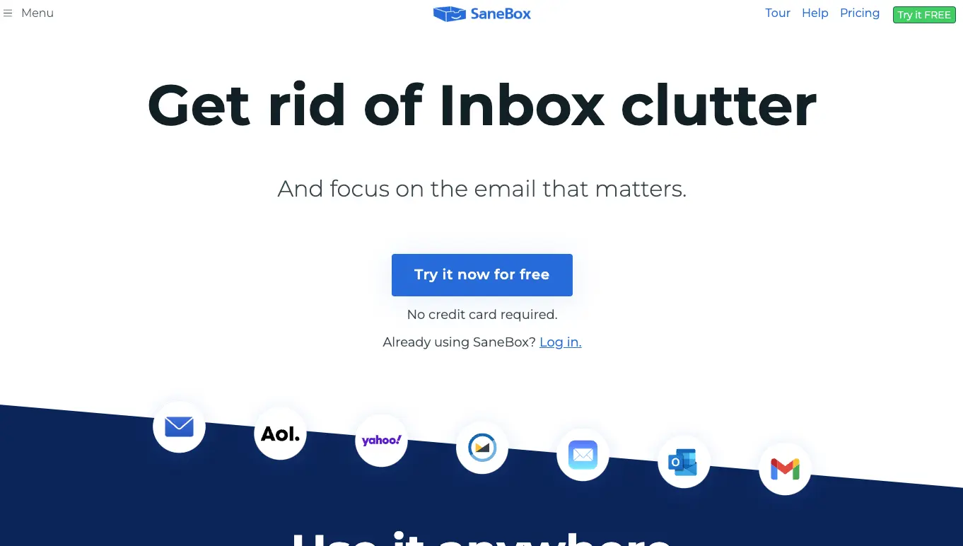 SaneBox screenshot