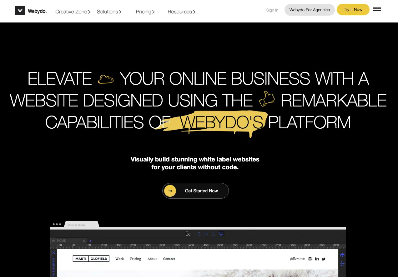 Webydo screenshot