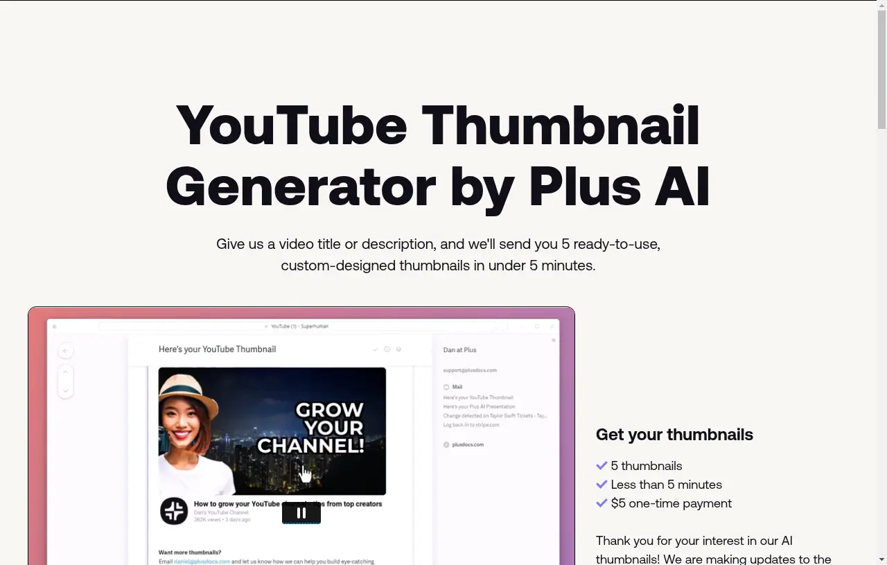 AI Youtube Thumbnail Generator screenshot