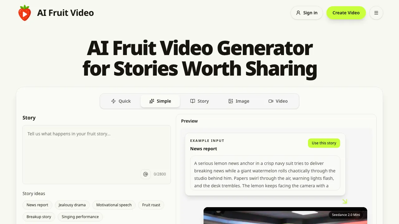 AI Fruit Video screenshot