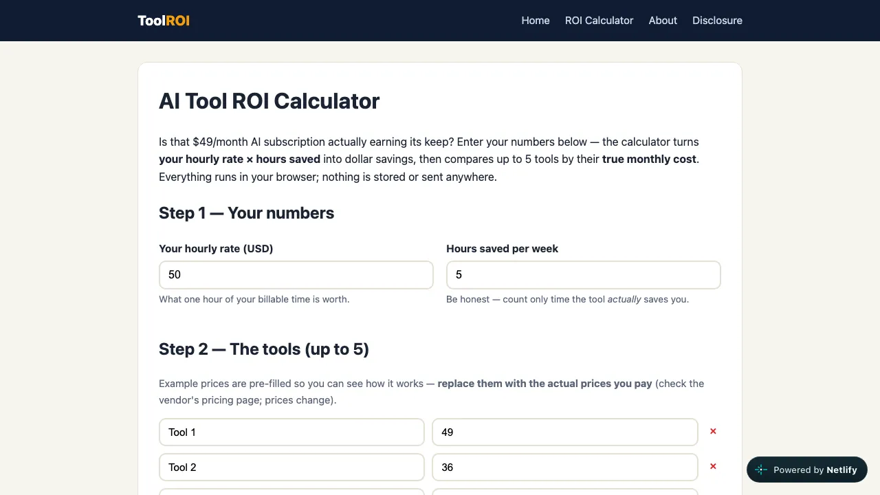 ToolROI screenshot