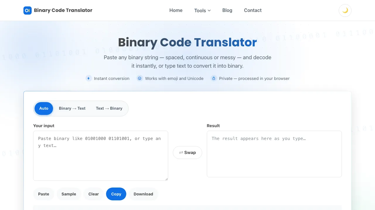 Binary Code Translator screenshot