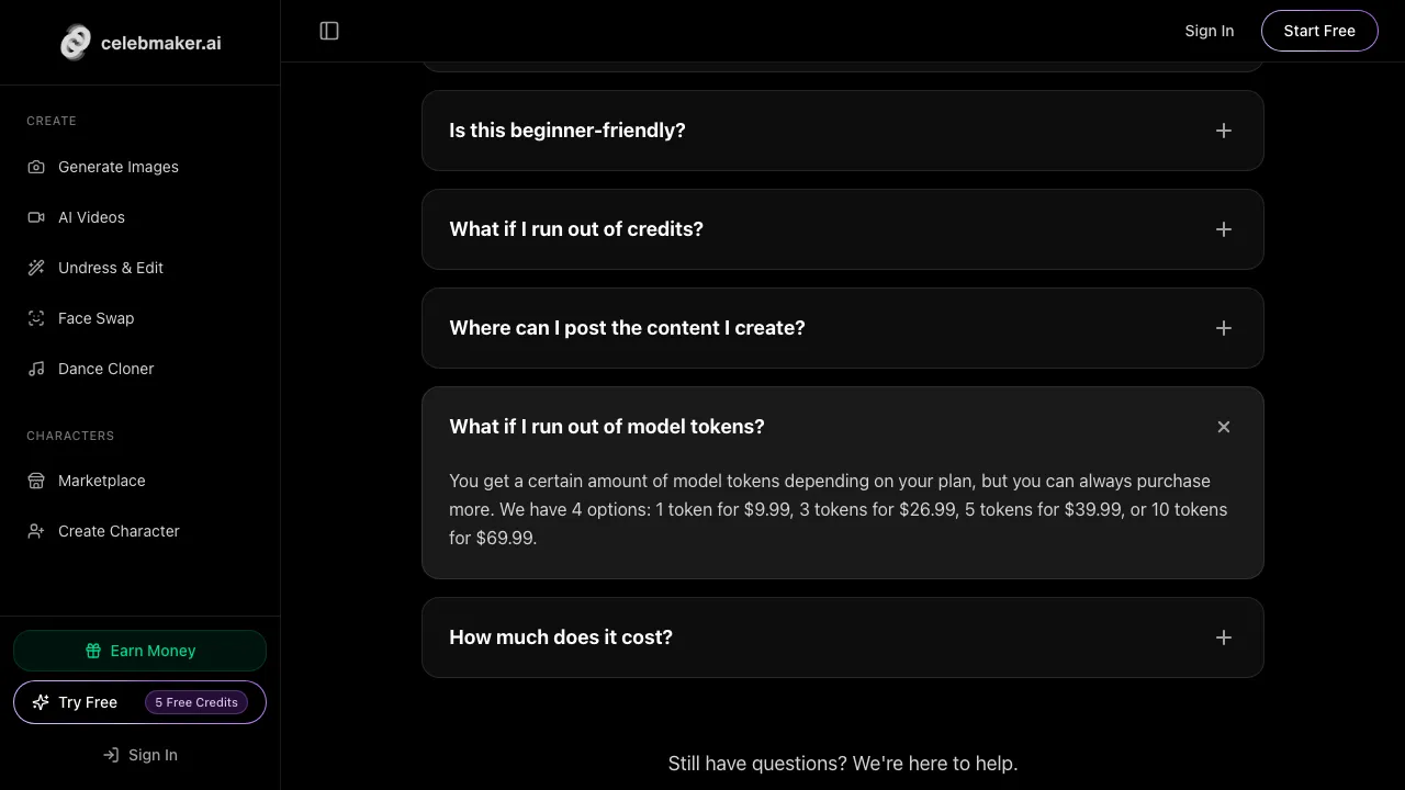 CelebMakerAI screenshot