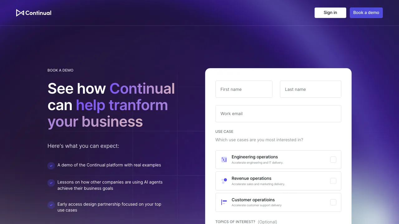 Continual screenshot