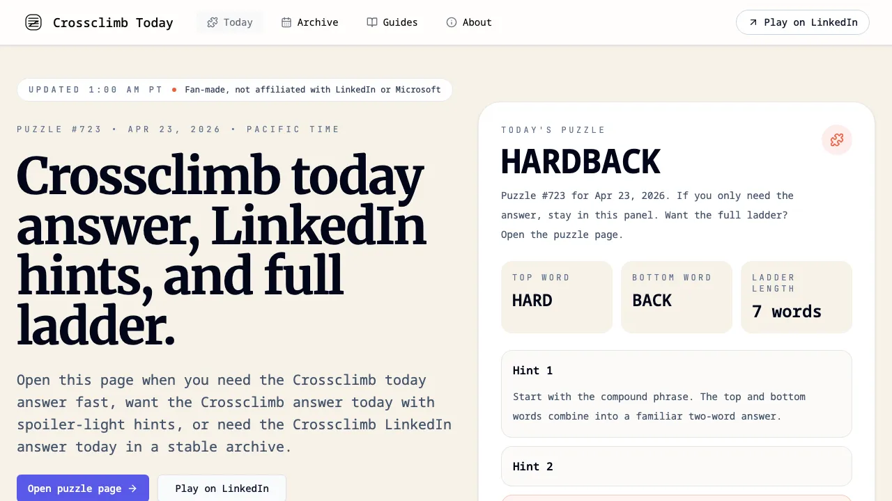 Crossclimb Today screenshot