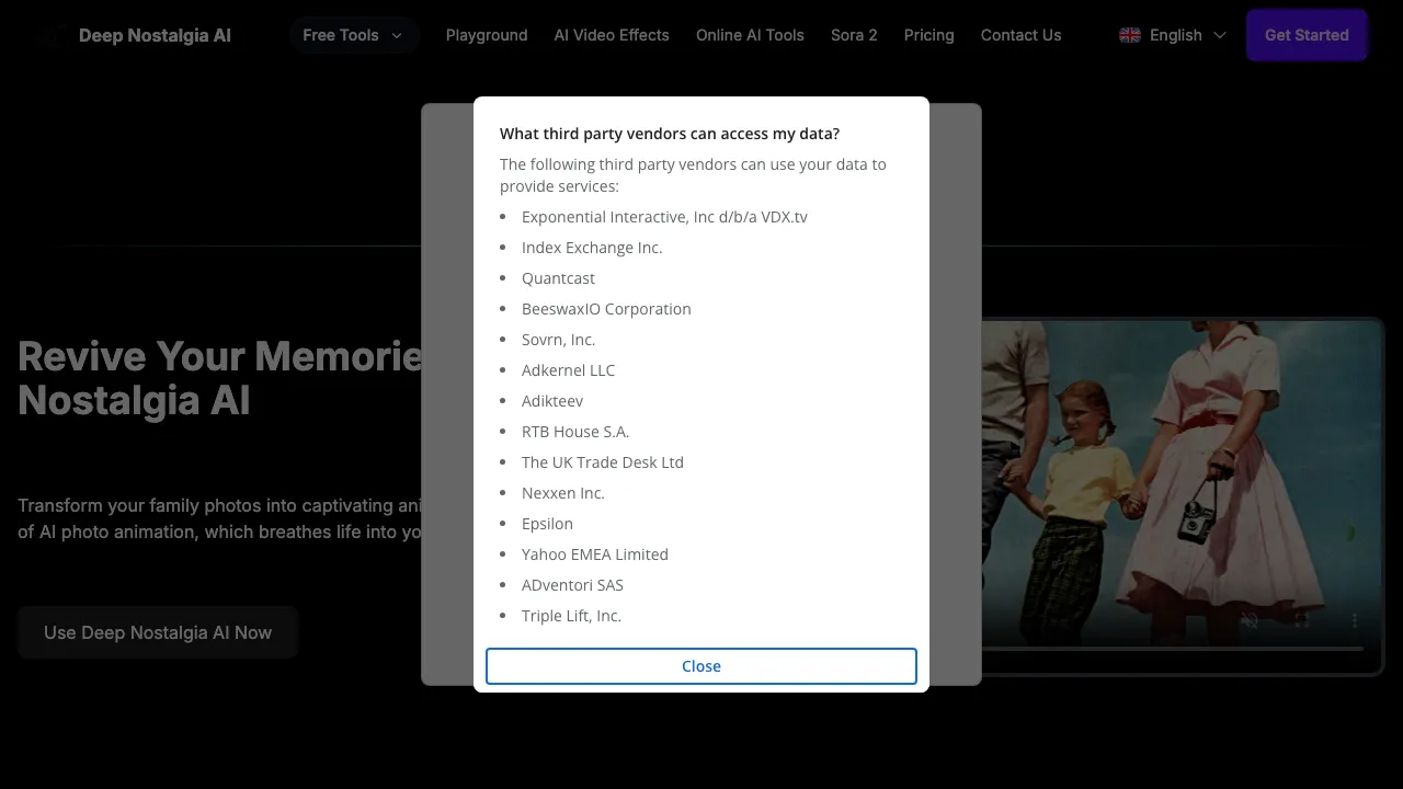 Deep Nostalgia AI screenshot