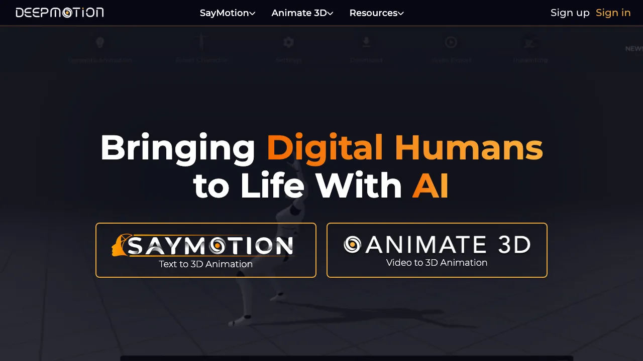 DeepMotion screenshot