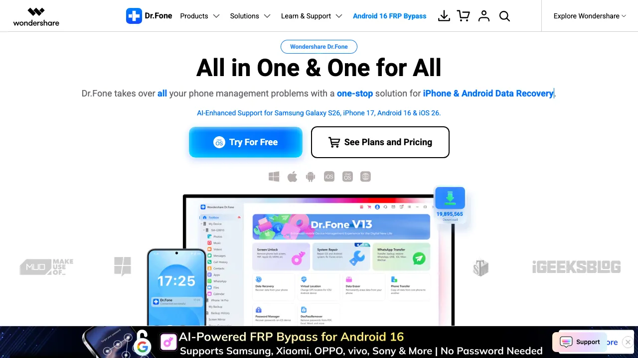Wondershare Dr.Fone screenshot