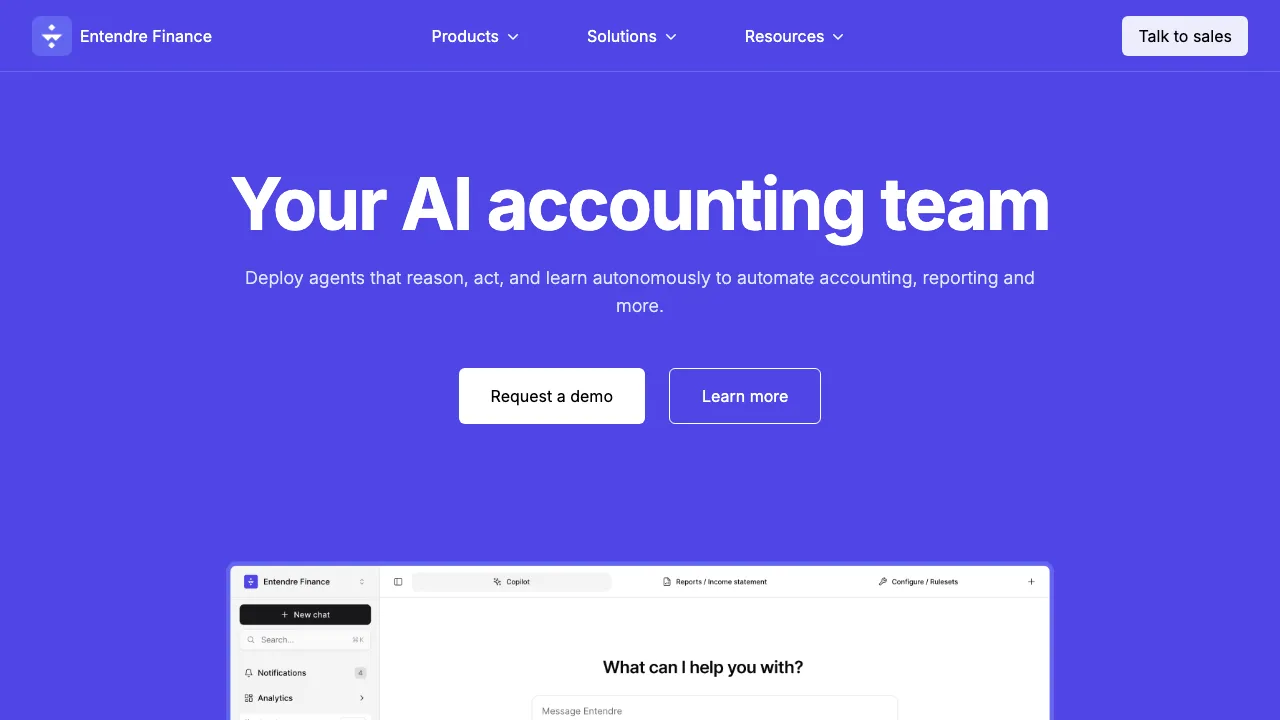 Entendre Finance screenshot