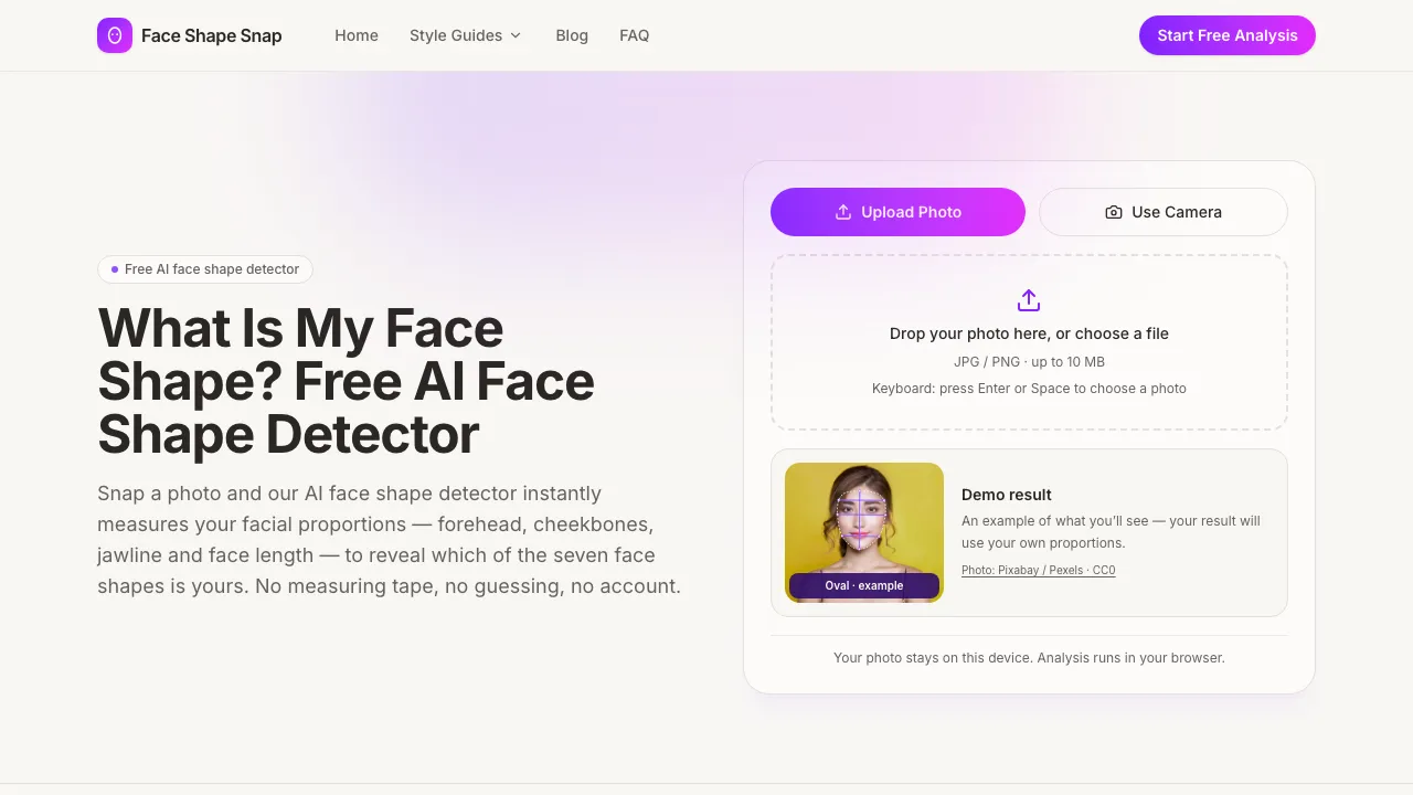 Face Shape Snap screenshot