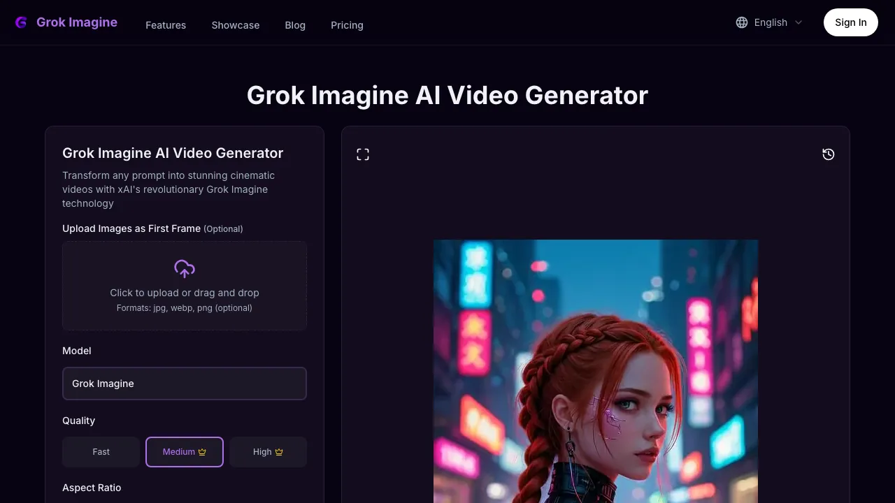 Grok Imagine screenshot