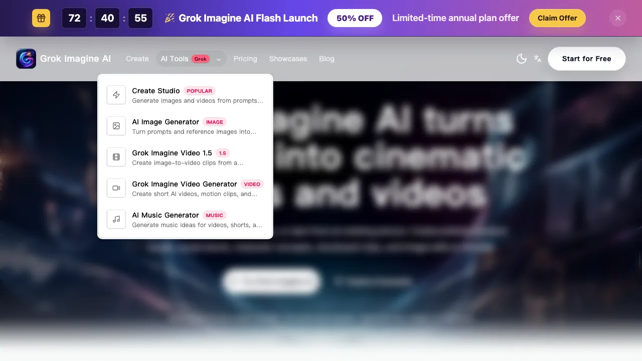 Grok Imagine AI screenshot
