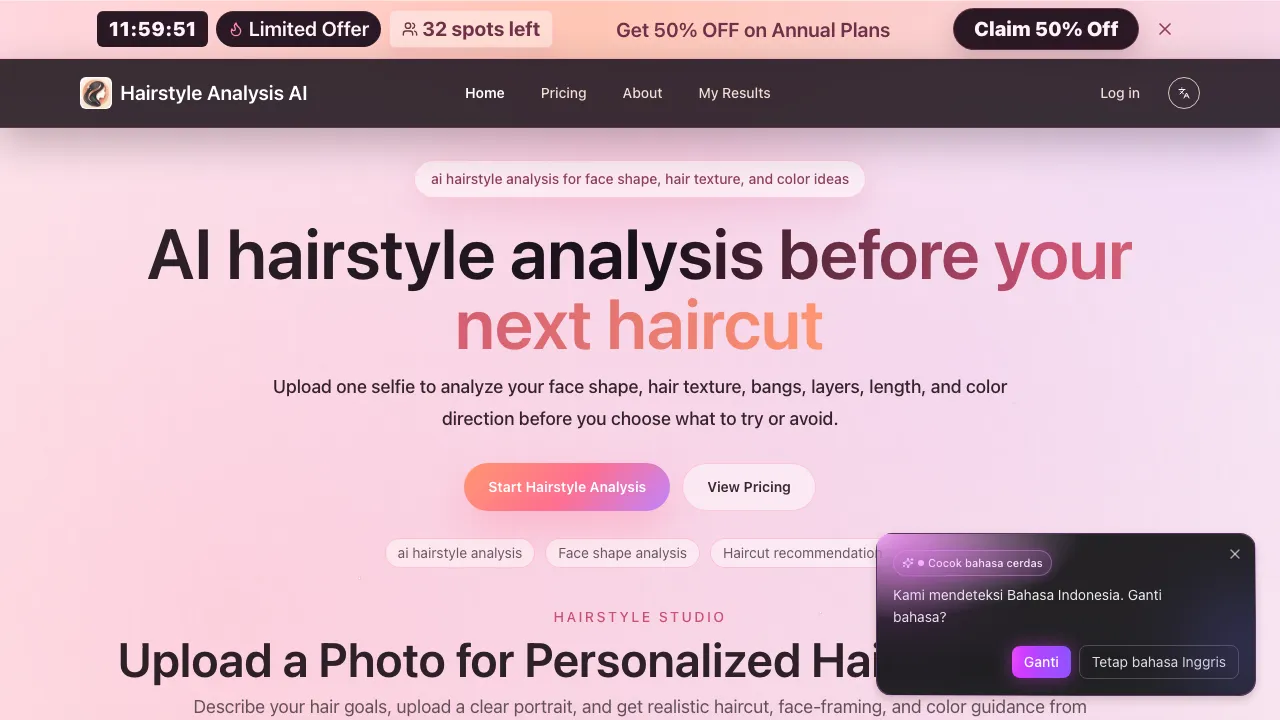 Hairstyle Analysis AI screenshot