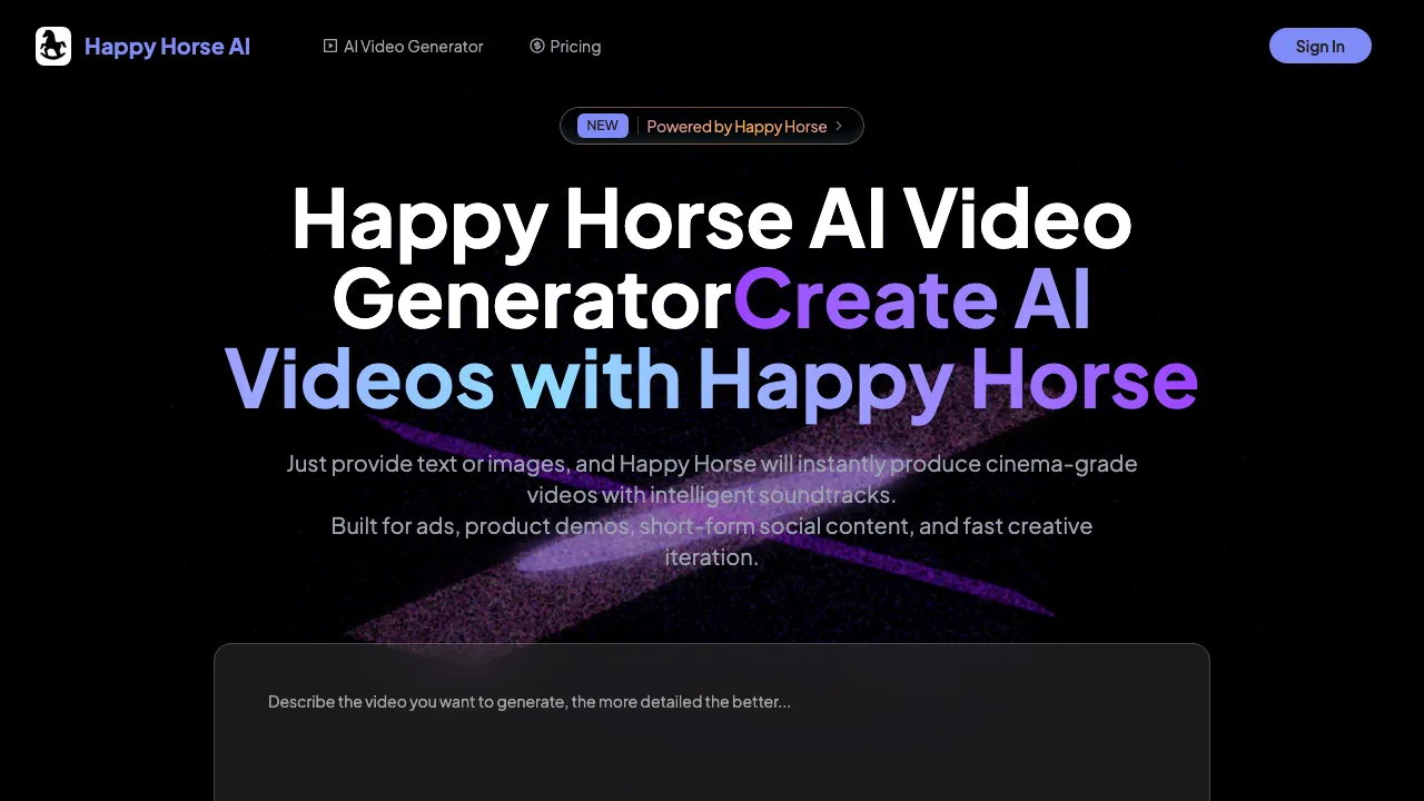 Happy Horse AI screenshot