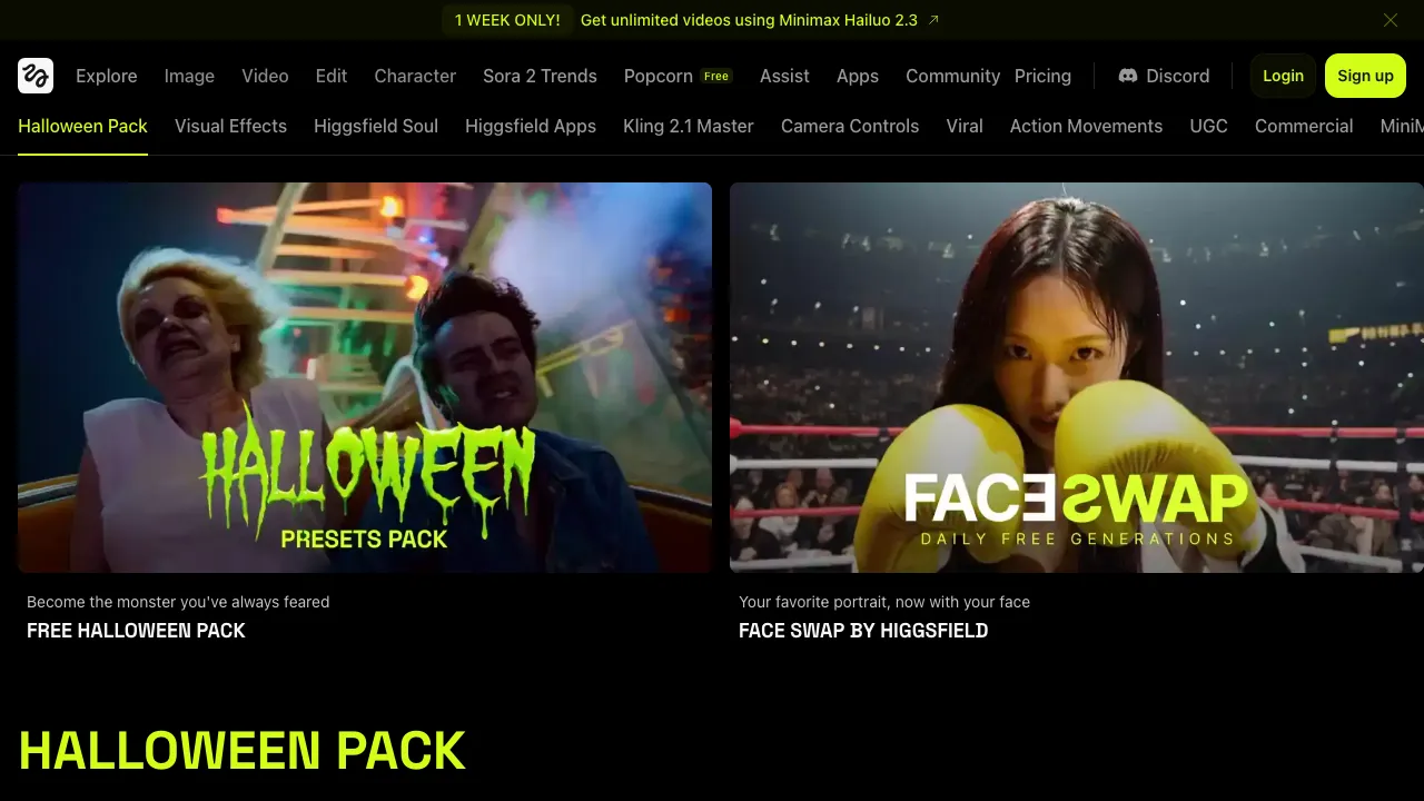 Higgsfield screenshot