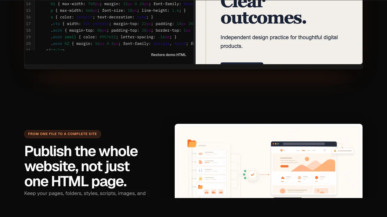Html To Website screenshot