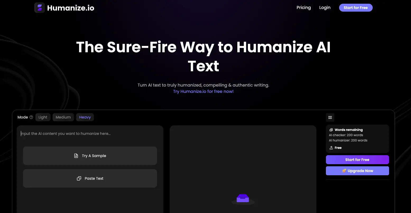 Humanize.io screenshot