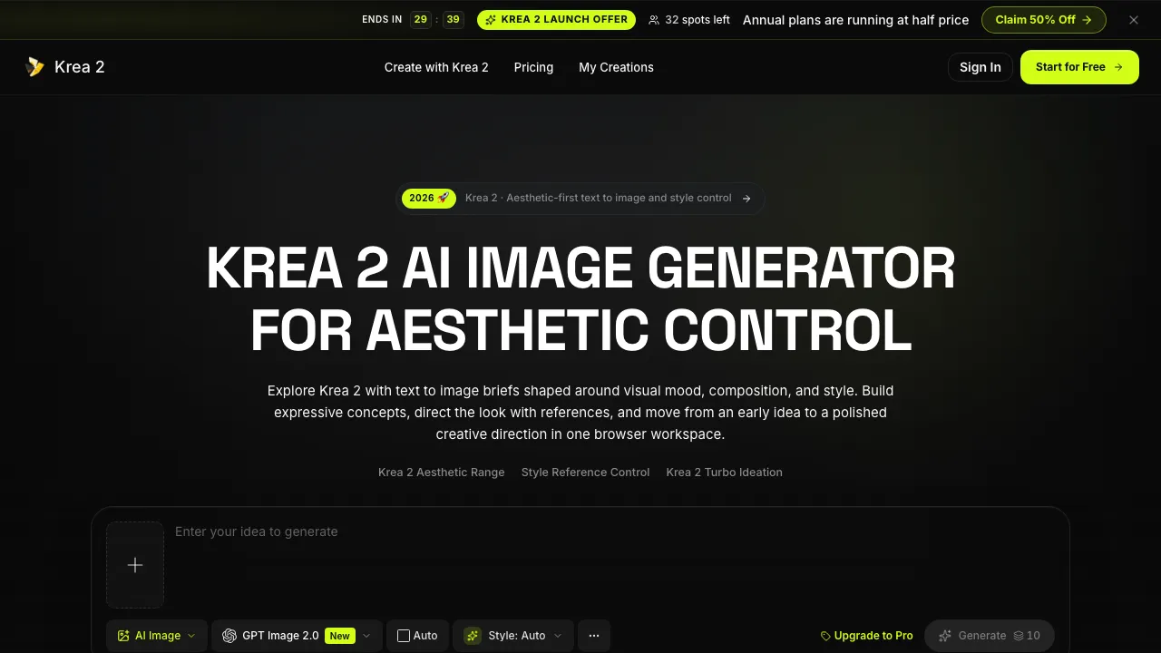 Krea 2 screenshot