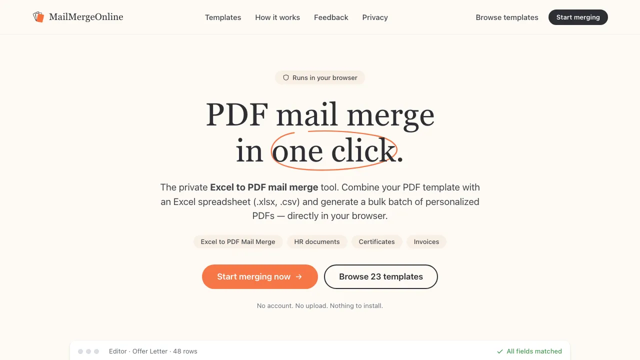 MailMergeOnline screenshot