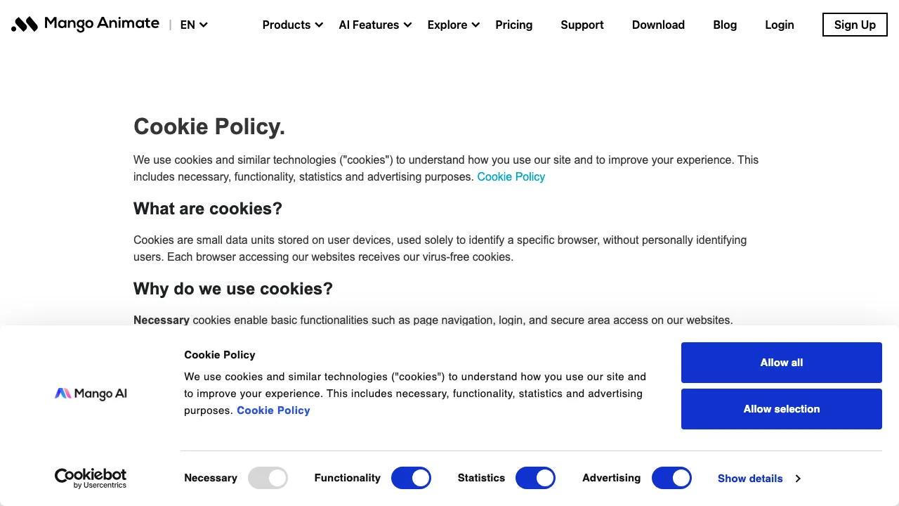 Mango AI Video Generator screenshot