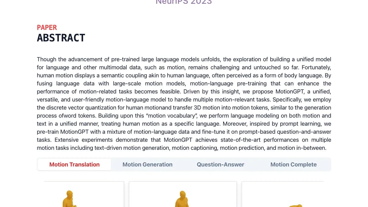 MotionGPT screenshot