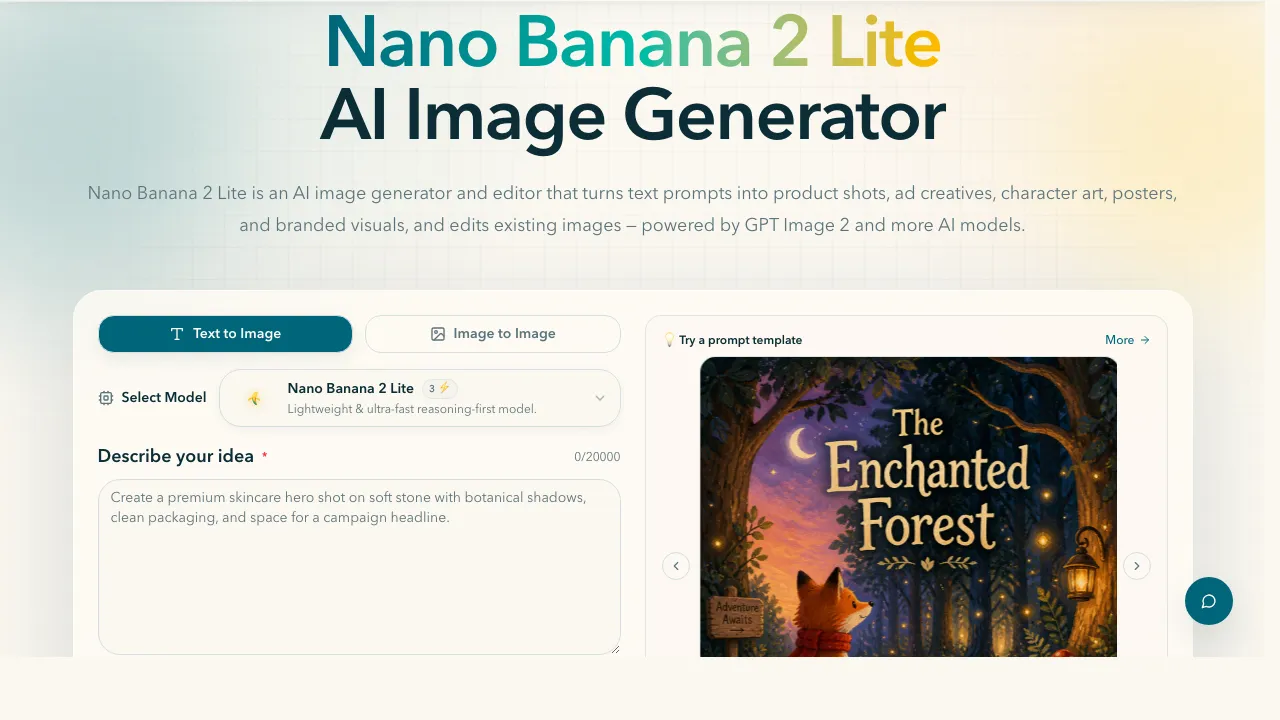 Nano Banana 2 Lite screenshot