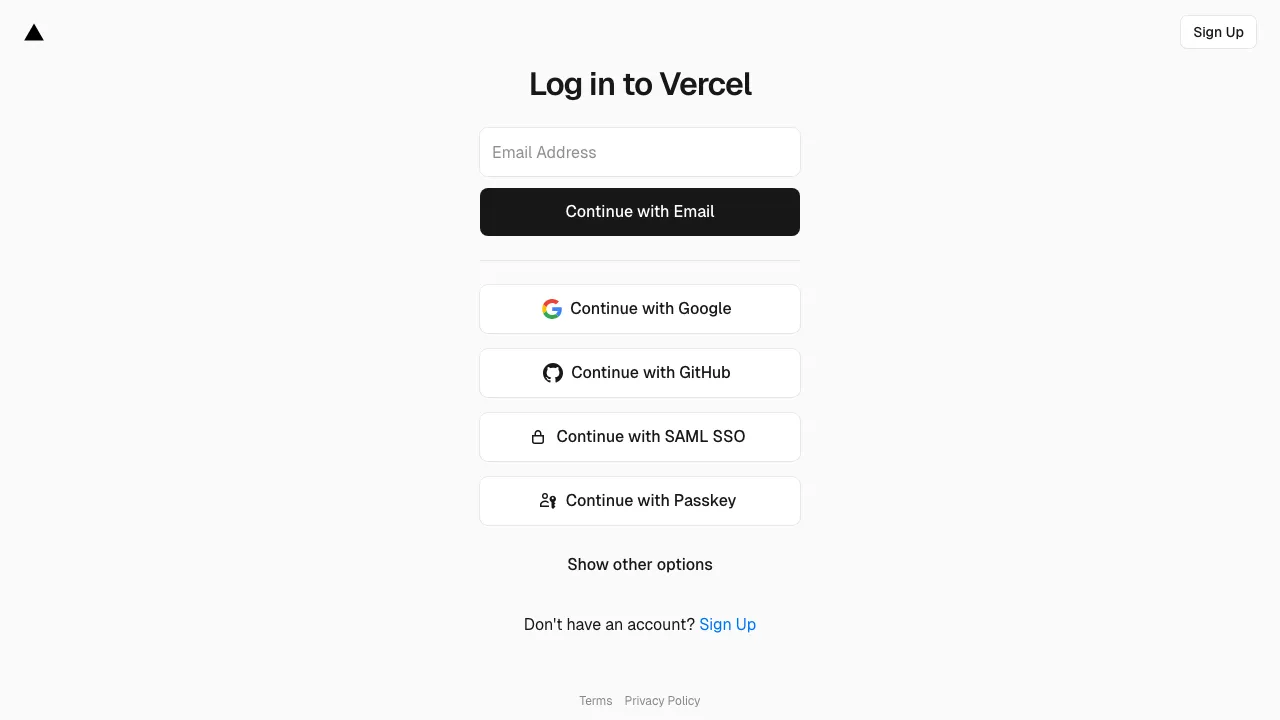 Vercel screenshot