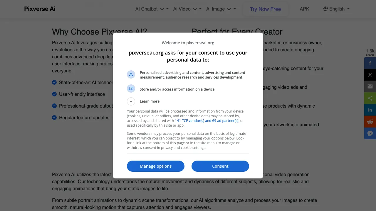 Pixverse AI screenshot