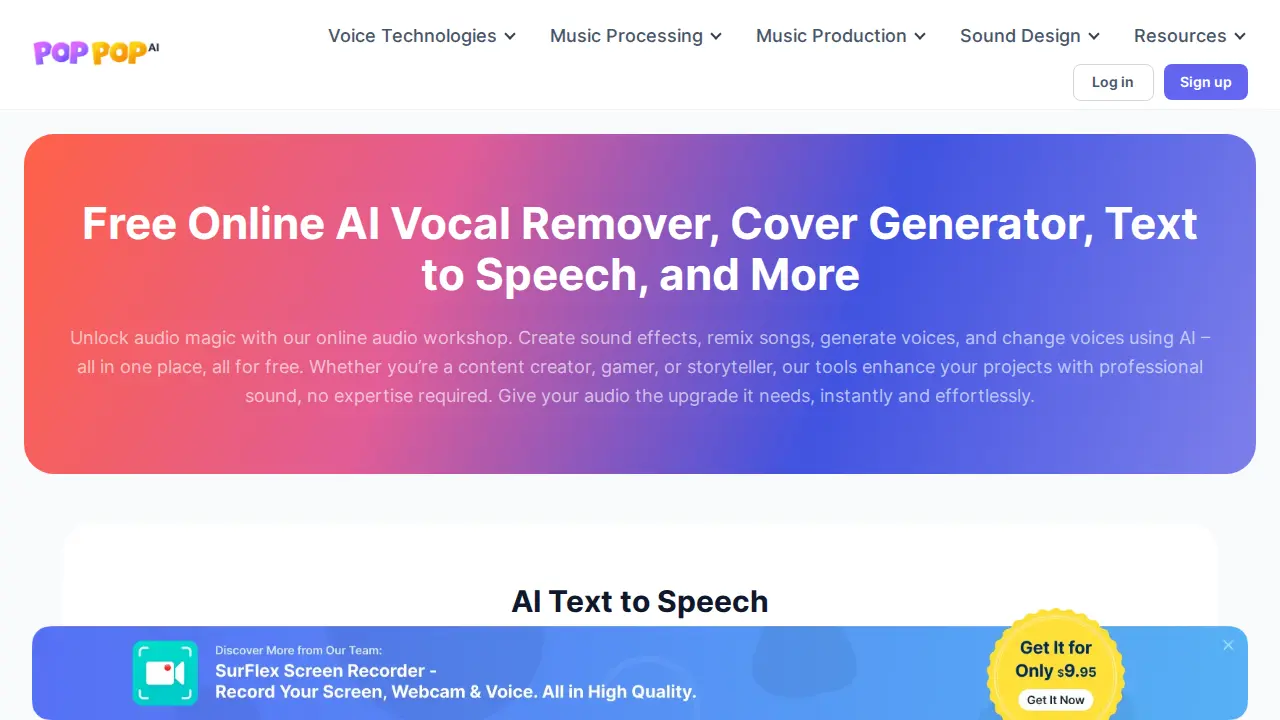 PopPop AI Text to Speech screenshot