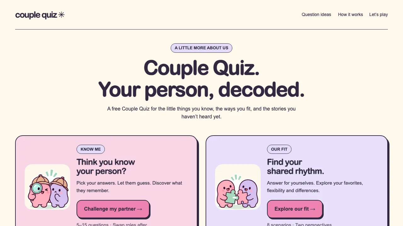 Couple Quiz screenshot
