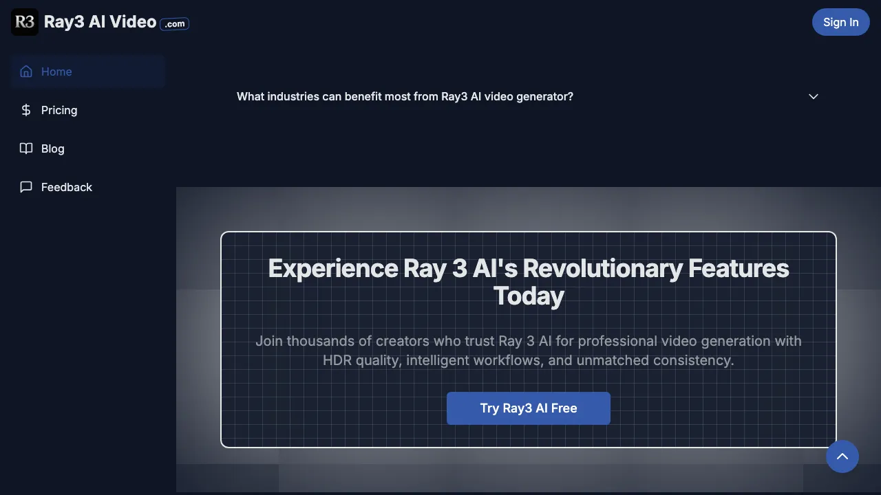 Ray3 AI Video screenshot