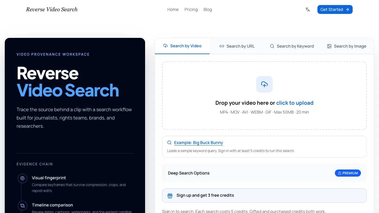 Reverse Video Search screenshot