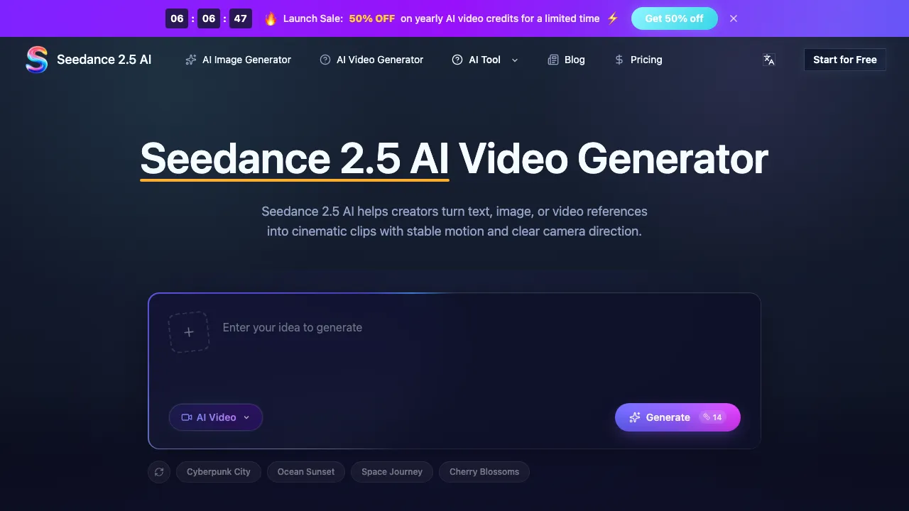 Seedance 2.5 AI screenshot