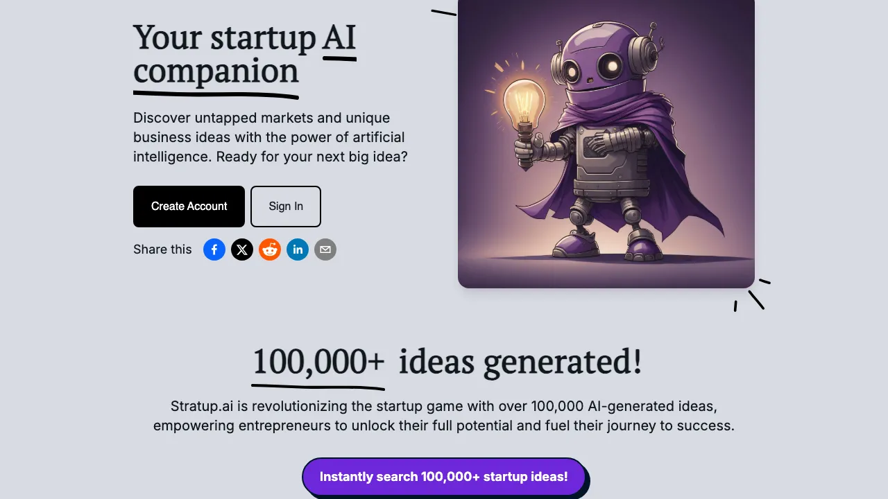 Stratup.ai screenshot