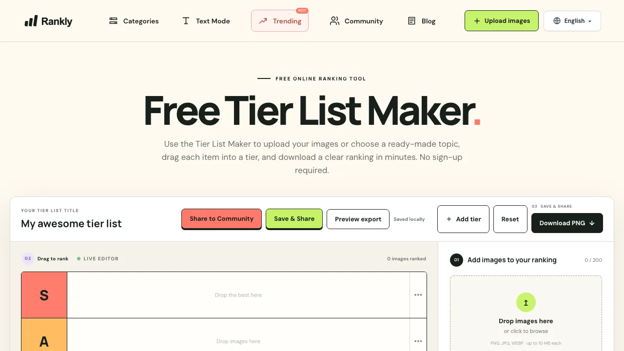 Tier List Maker screenshot