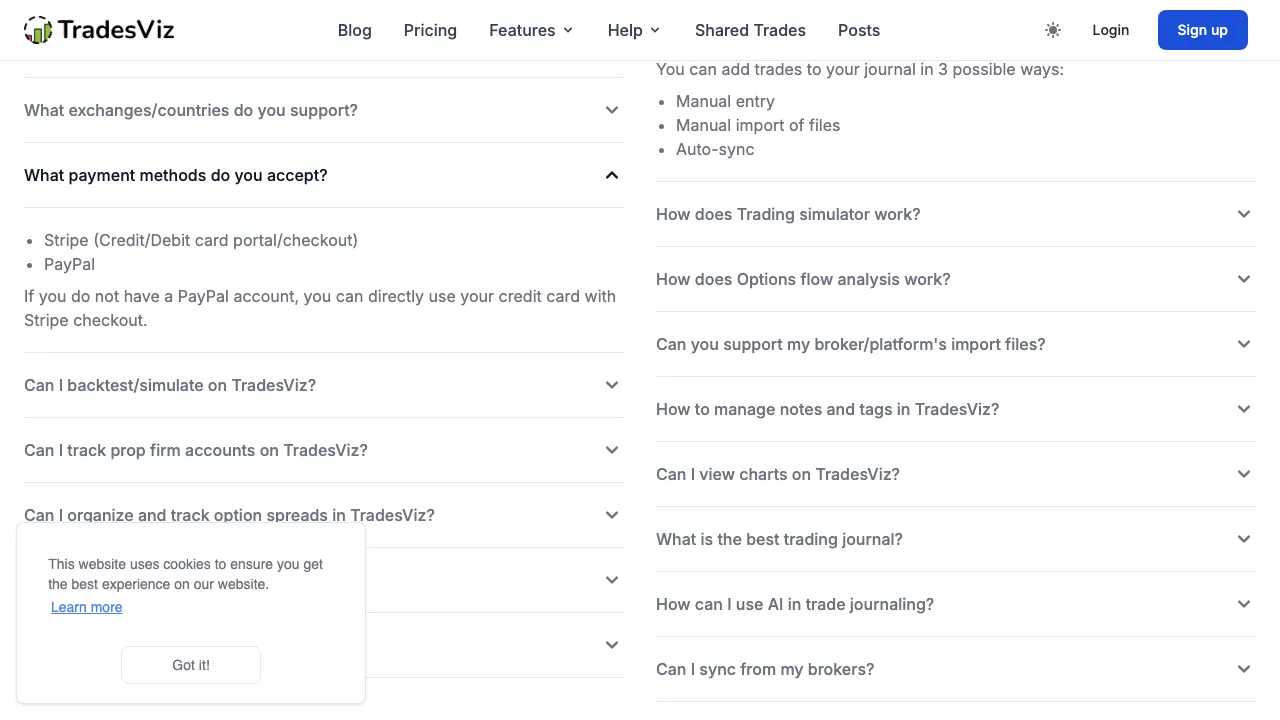 TradesViz screenshot