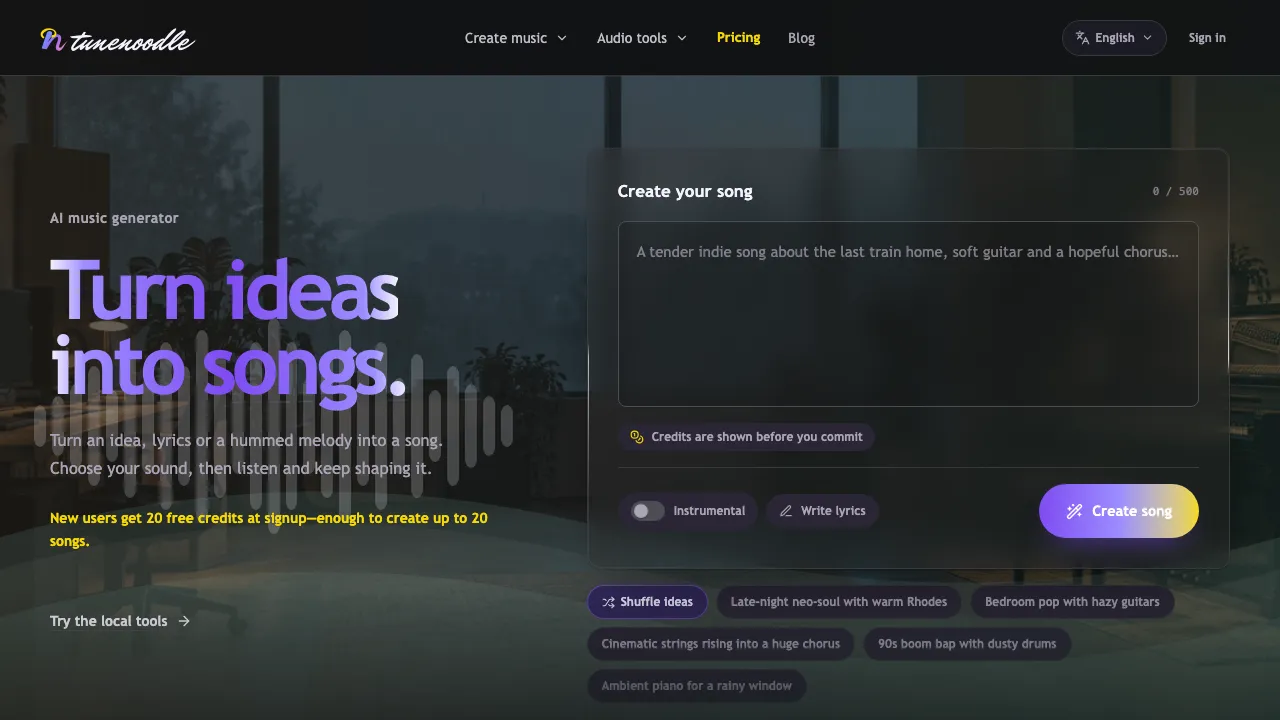 TuneNoodle screenshot