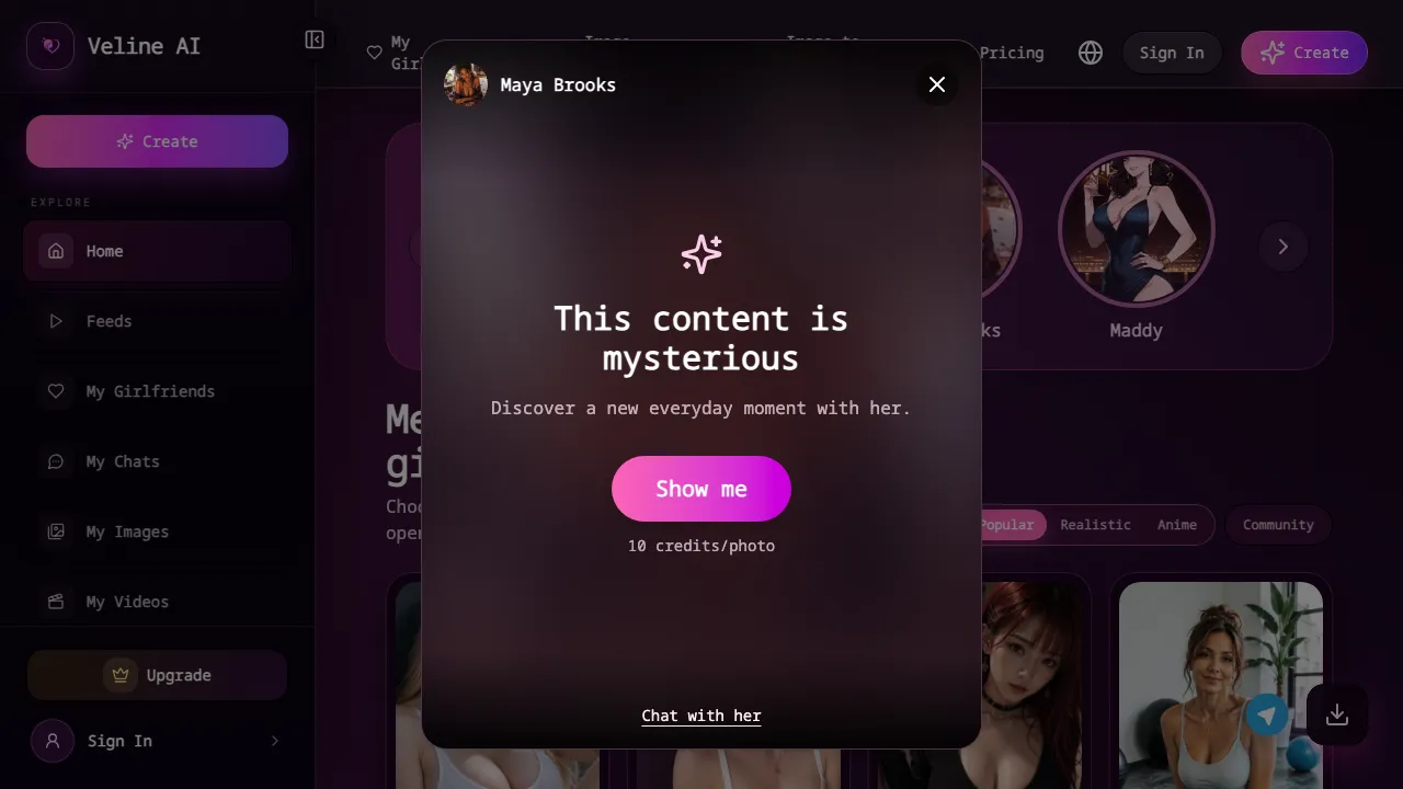 Veline AI screenshot