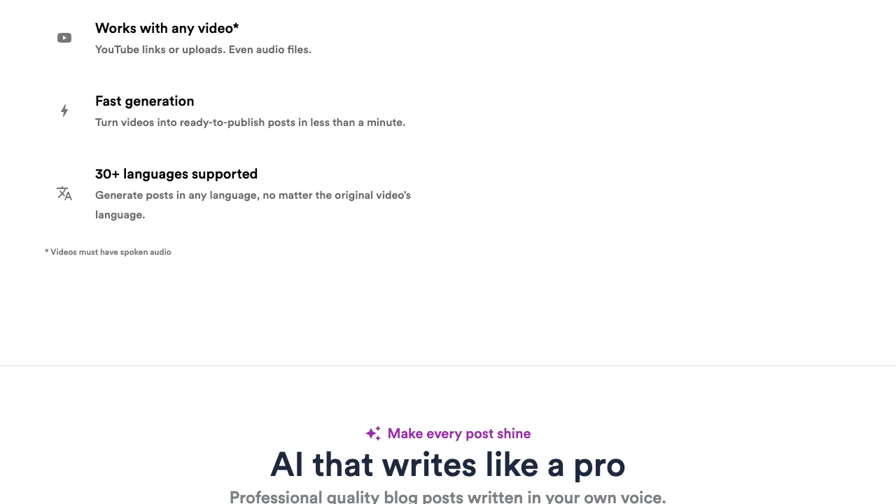 Video to Blog screenshot