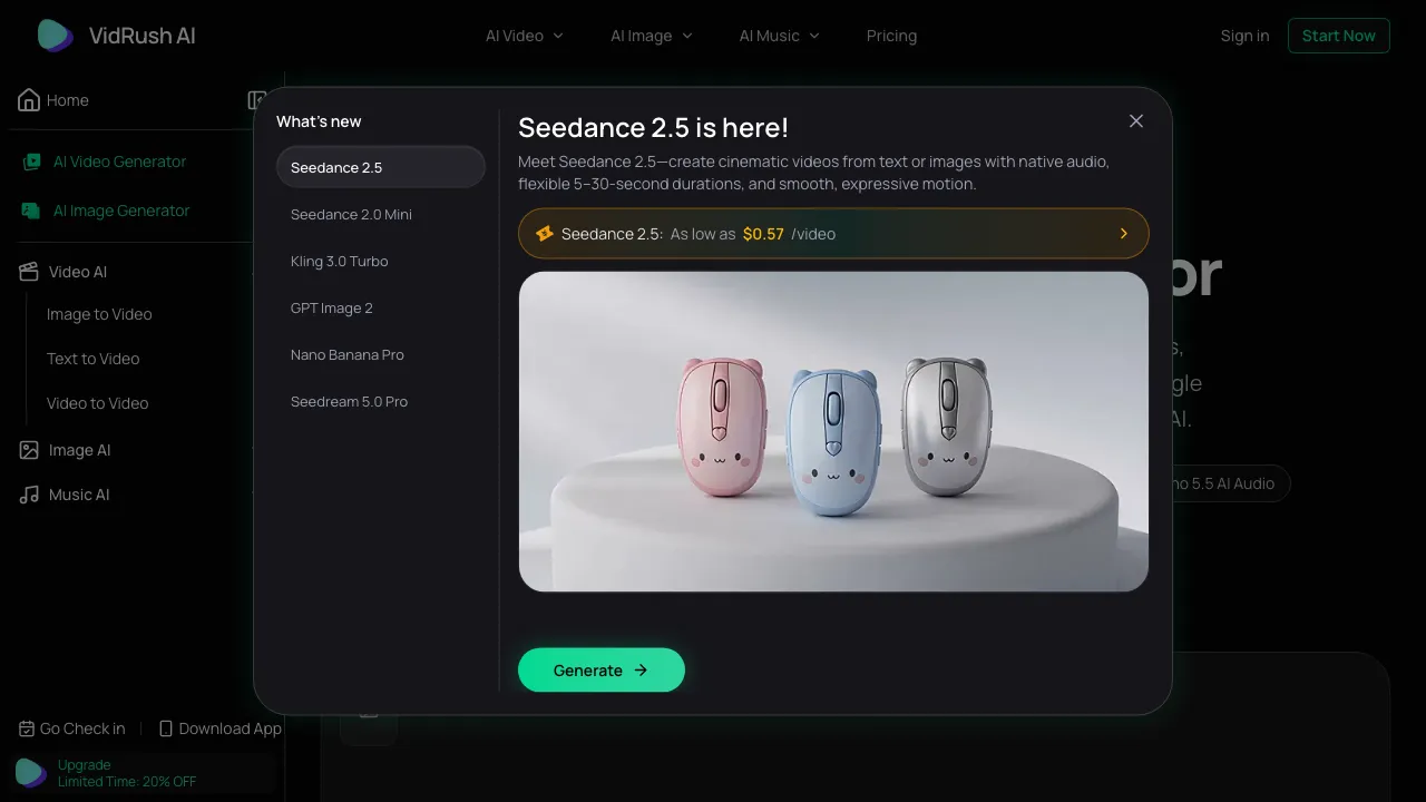 VidRush AI screenshot