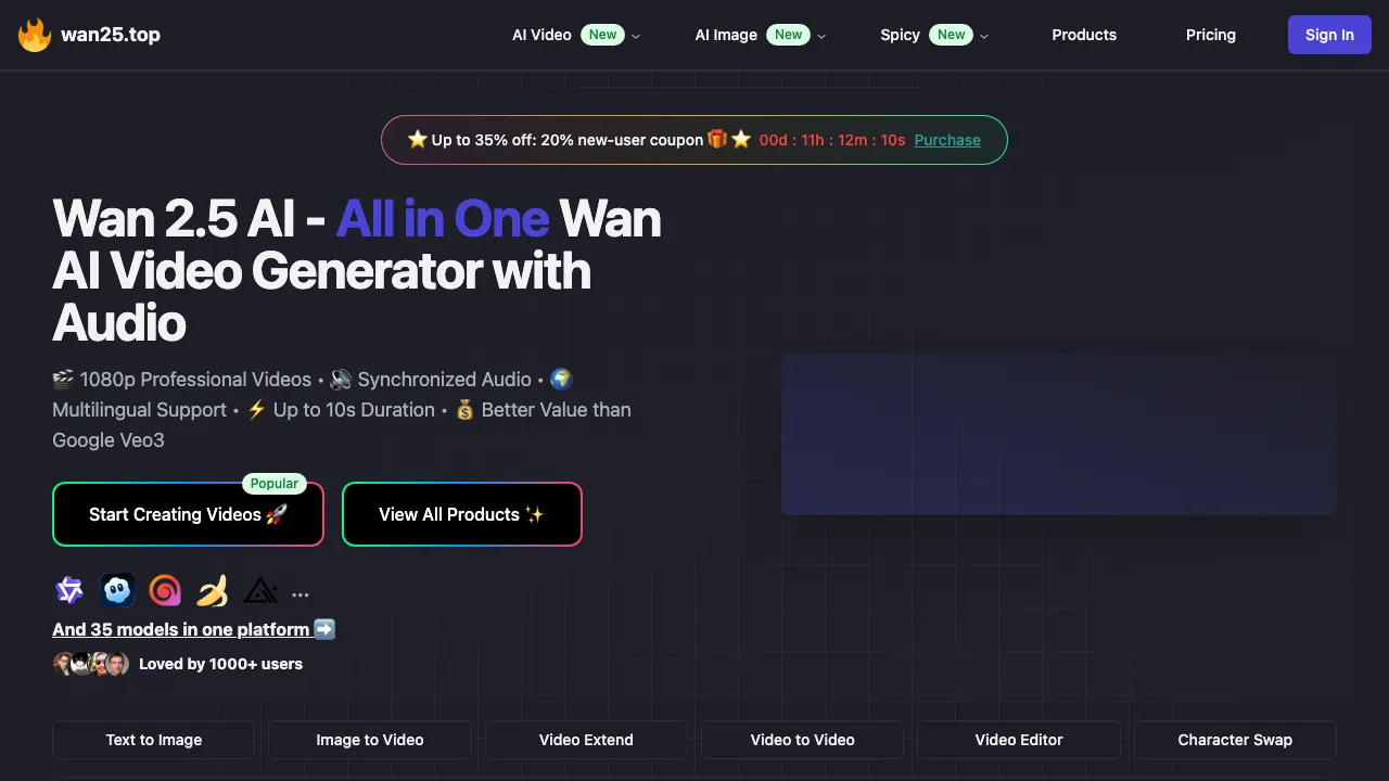 Wan 2.5 AI screenshot