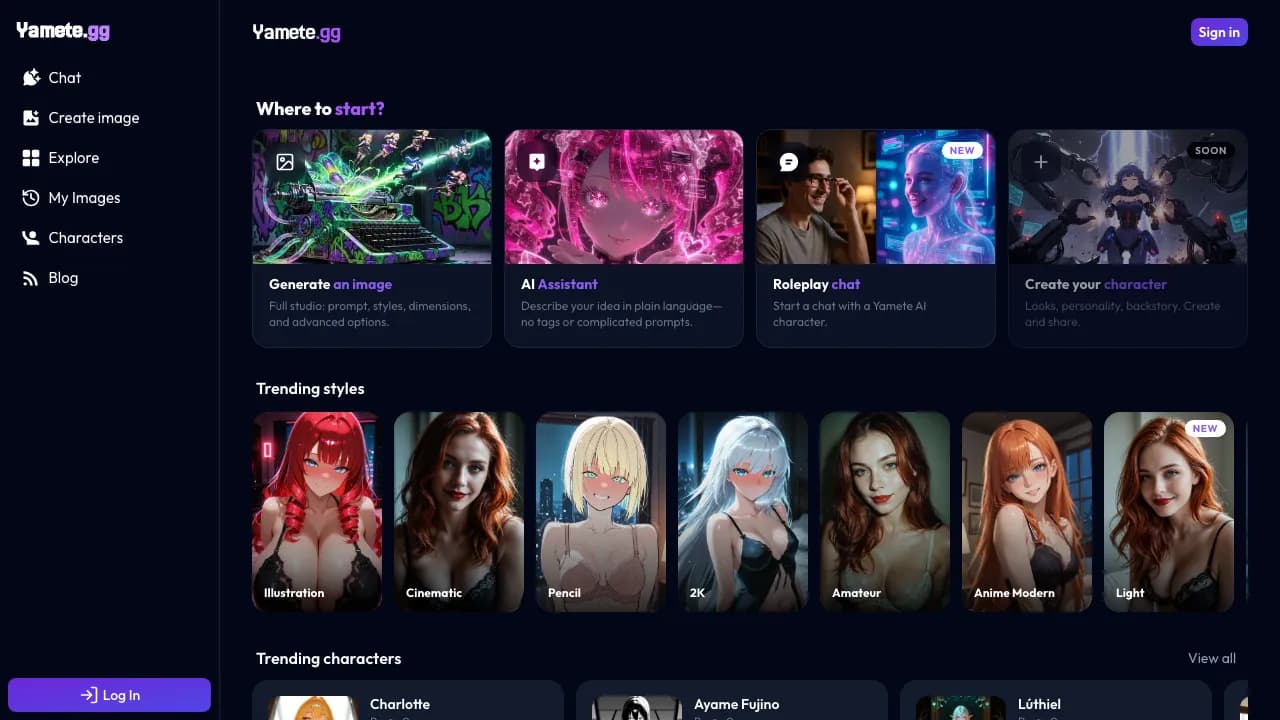Yamete screenshot