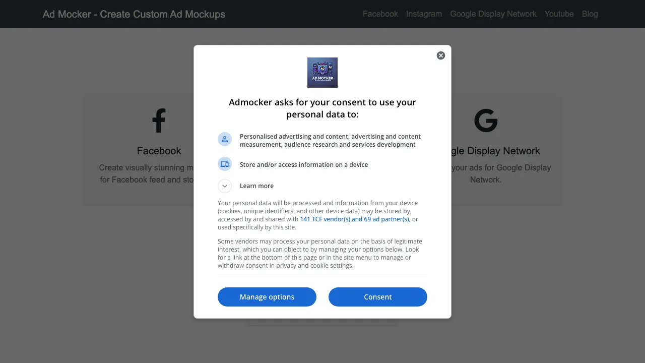 Ad Mocker screenshot