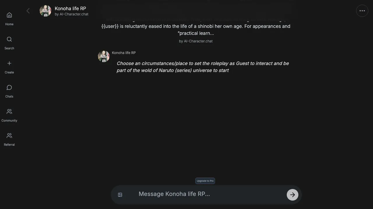 AI Character Chat screenshot