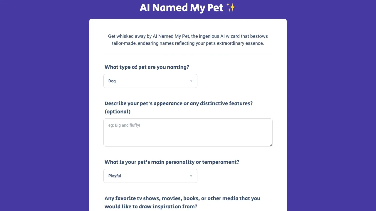 AI Named My Pet screenshot