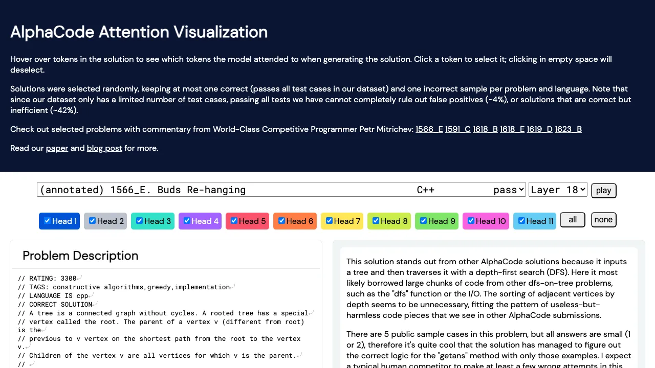 AlphaCode Attention Visualization screenshot