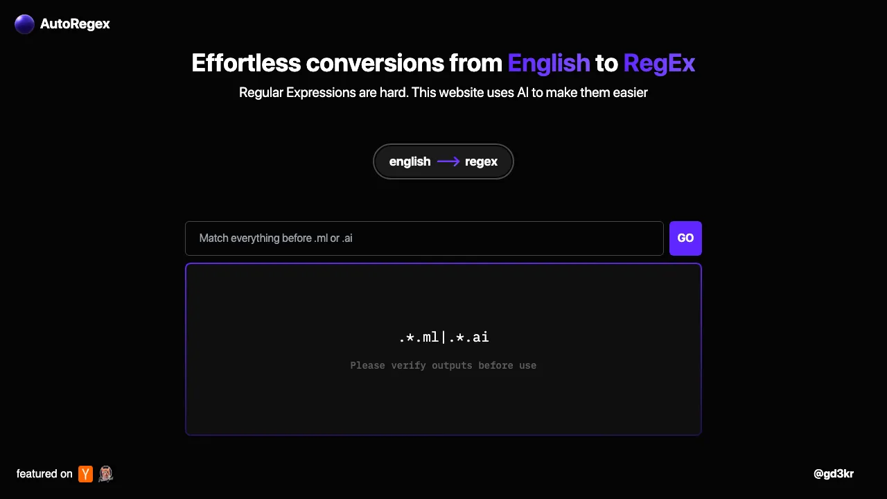AutoRegex screenshot